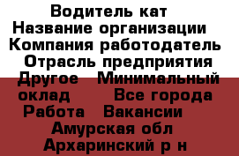 Водитель кат › Название организации ­ Компания-работодатель › Отрасль предприятия ­ Другое › Минимальный оклад ­ 1 - Все города Работа » Вакансии   . Амурская обл.,Архаринский р-н